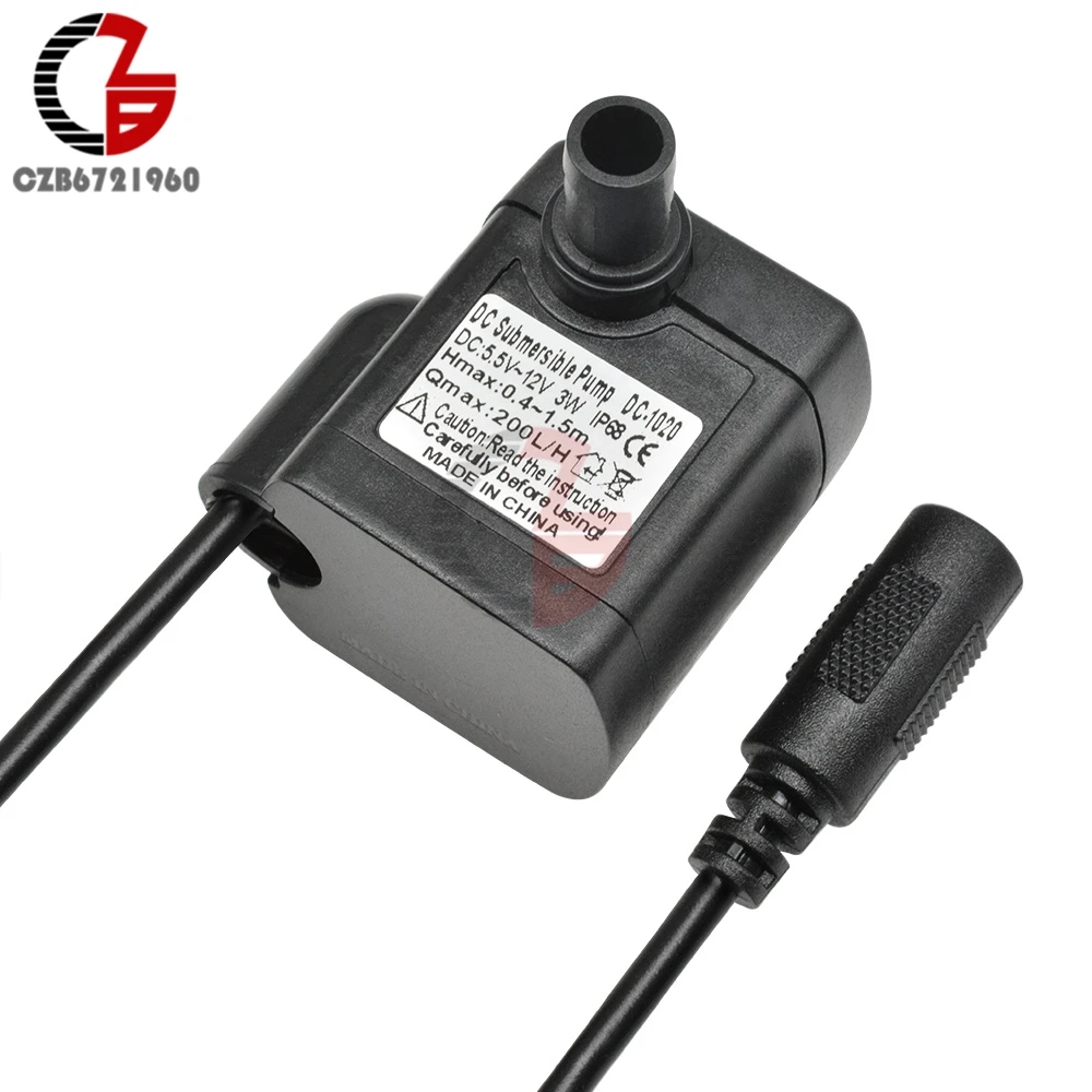 5,5 V-12 V 3W DC погружной водяной насос IP68 Водонепроницаемый солнечный насос двигателя 200L/H 0,4-1,5 м для рыбы/стеклянный резервуар для аквариума садок для рыбы