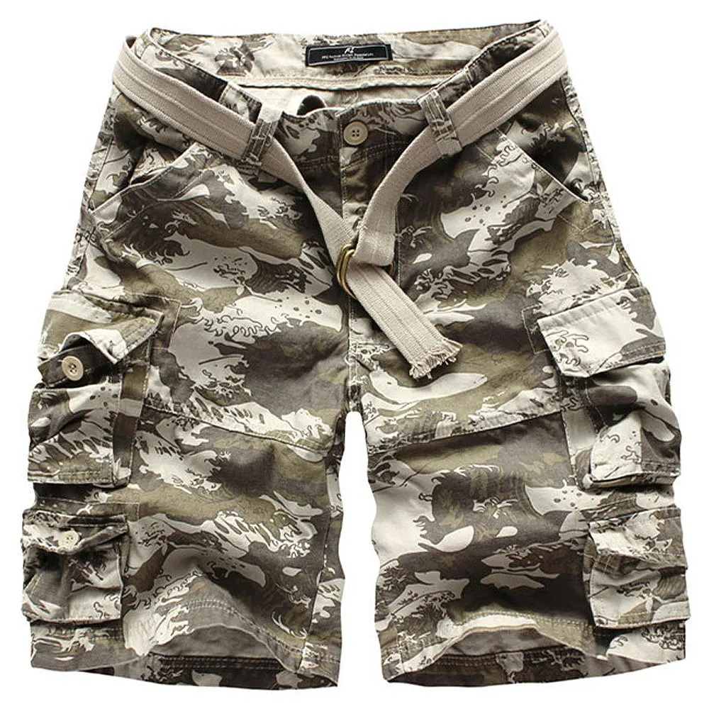 Шорты мужские камуфляжные в стиле милитари шорты карго с множеством карманов