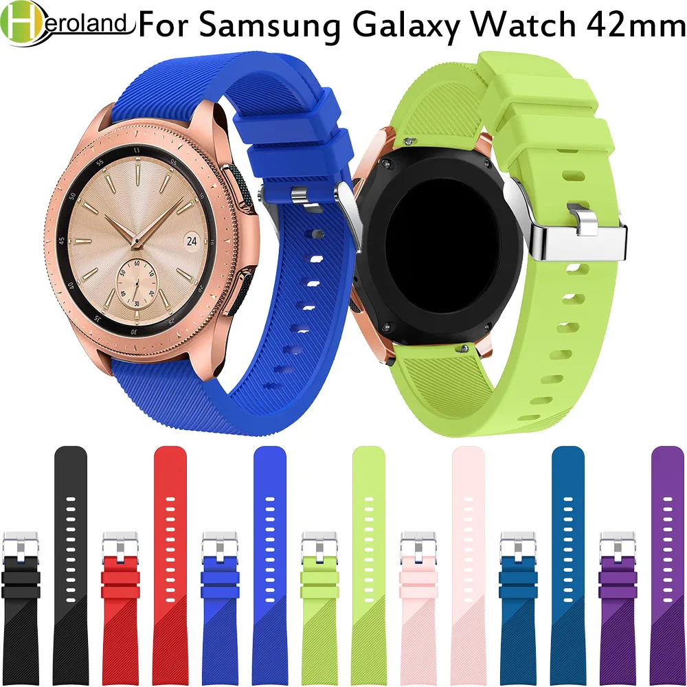 Ремешок силиконовый для Samsung Galaxy Watch 42 мм сменный Браслет смарт часов 20 Аксессуары