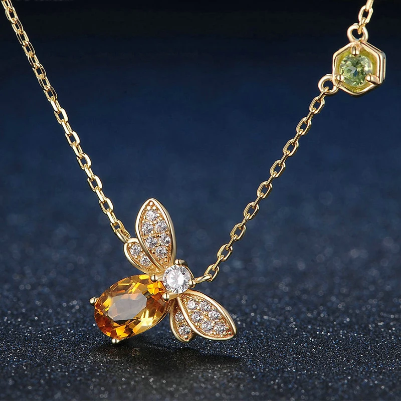 Женское ожерелье из серебра 925 пробы с подвеской в виде пчелы|necklaces for women|necklace