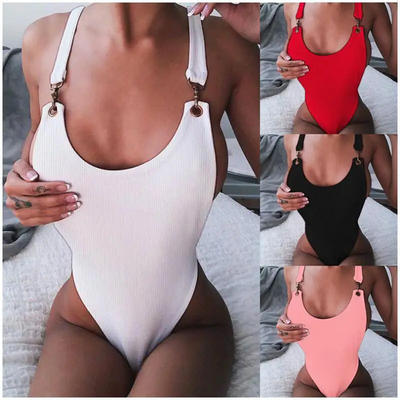 Только что поступившие 4 цвета с пряжкой детали купальные костюмы Sexi Lady Высокая