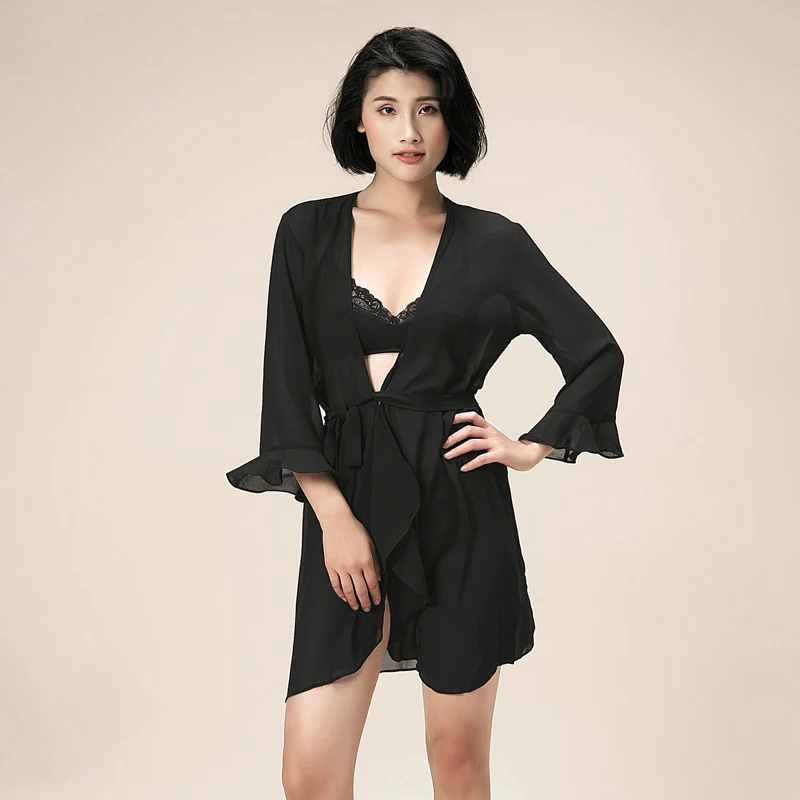2017 Summer Women Robes Home Clothes Female Chiffon Bathrobes Sexy Sleepwear Nightgowns Kimono Dressing Gowns For | Женская одежда