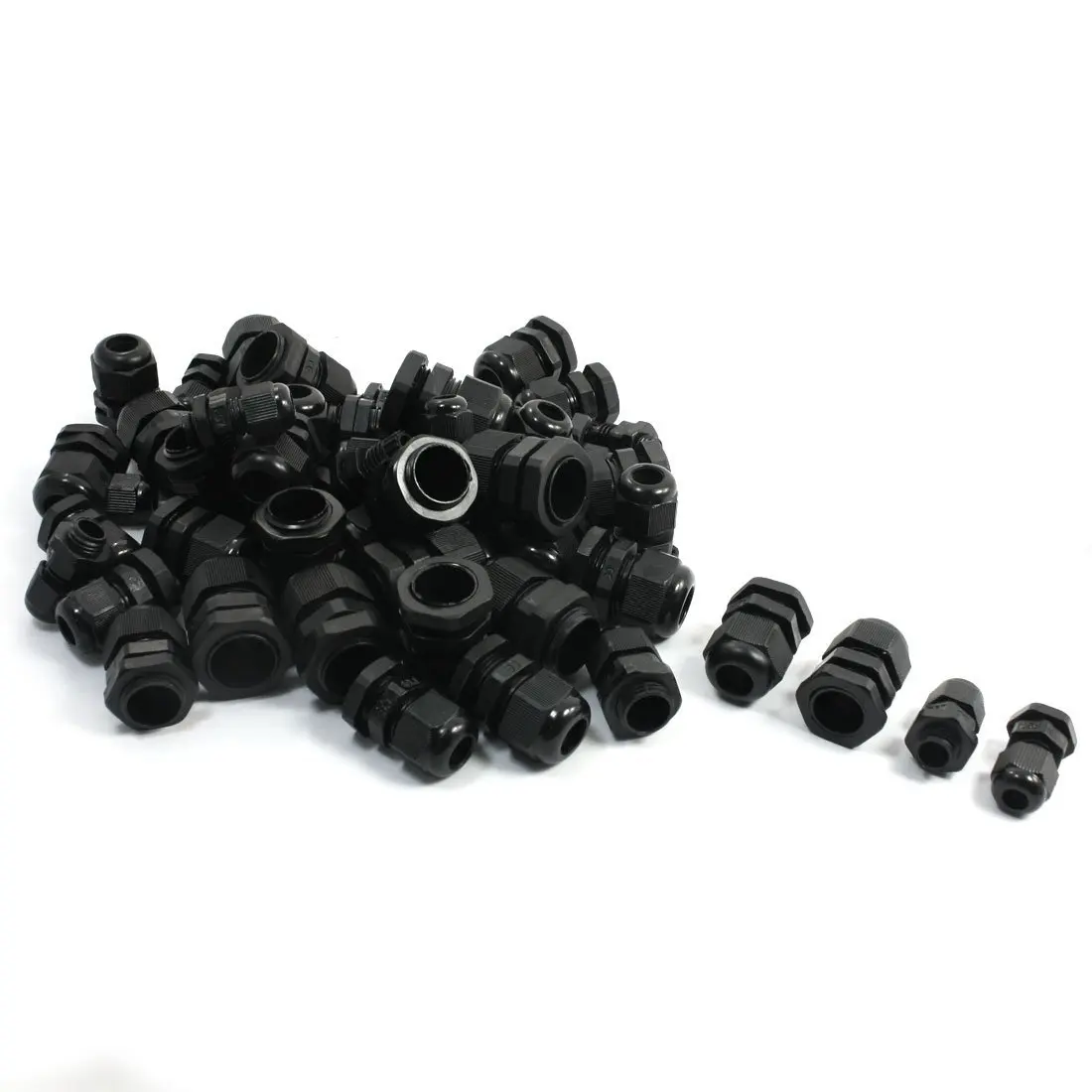WSFS Hot 50PCS PG7 PG9 PG11 PG13.5 PG16 Black Plastic Waterproof Cable Glands | Обустройство дома