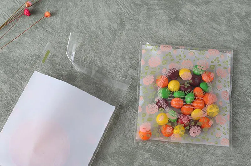 100 шт. Красивые розы цветы печенье конфеты для выпечки Пластиковые Упаковочные