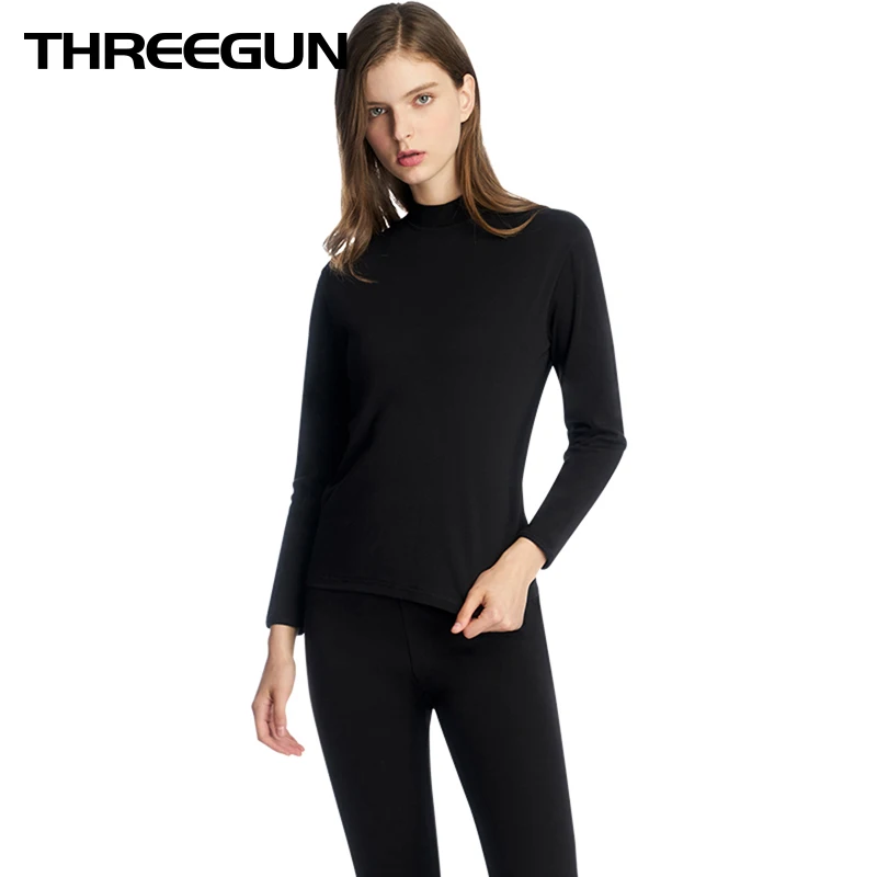 THREEGUN Женское зимнее нижнее белье плотное женское термобелье комплект кальсоны