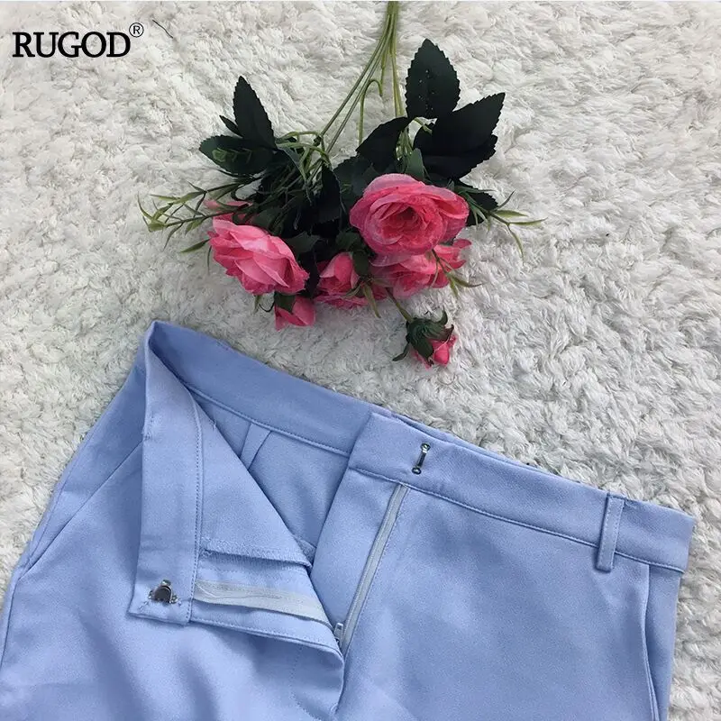 Rugod, Хит, элегантные офисные женские деловые костюмы для женщин, 2 вещи в комплекте, Женский блейзер, пиджак и прямые брюки размера плюс