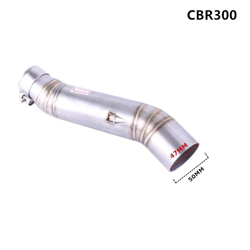 Средняя выхлопная труба мотоцикла для HONDA CBR400 CBR500R 2013- CB400 CB500X 2013- или CBR300 CBR300R слипоны