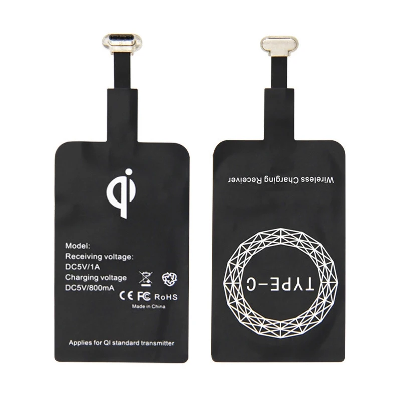 Qi Беспроводное зарядное устройство приемник USB беспроводной зарядный приемник для Android Micro usb type-C мобильный зарядный коврик патч