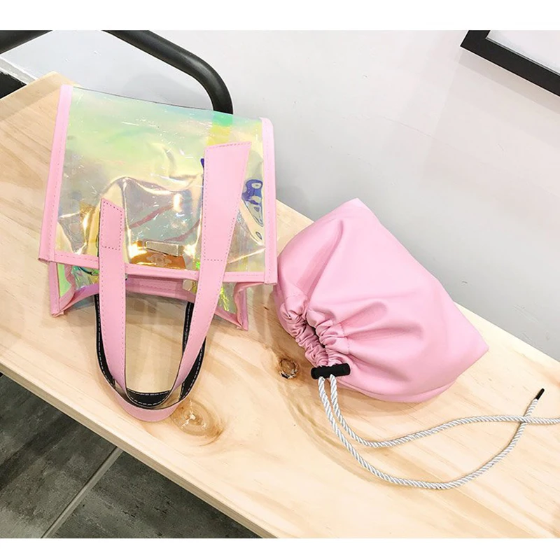 2018 модная женская брендовая мини сумка на плечо летняя прозрачная шнурке для