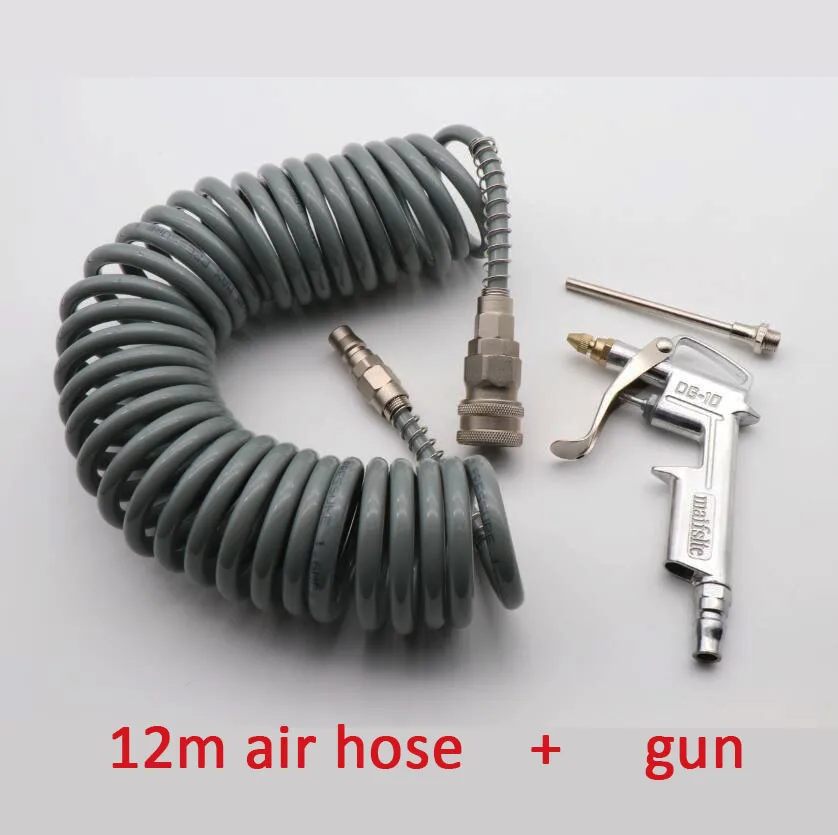 12m air hose and gun Высокое давление пистолет-распылитель моющего средства воздушный удар пыли с пневматическим соединитель воздушного шланга трубы чистый автомобиль Пыльник чистящие инструменты - Цвет: 12m air hose and gun