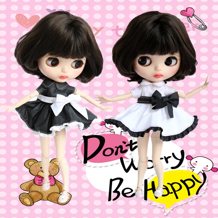 Платье с бантом ручной работы, Одежда для куклы Blyth Azone Licca blyth, аксессуары для куклы, рождественские игрушки, подарок