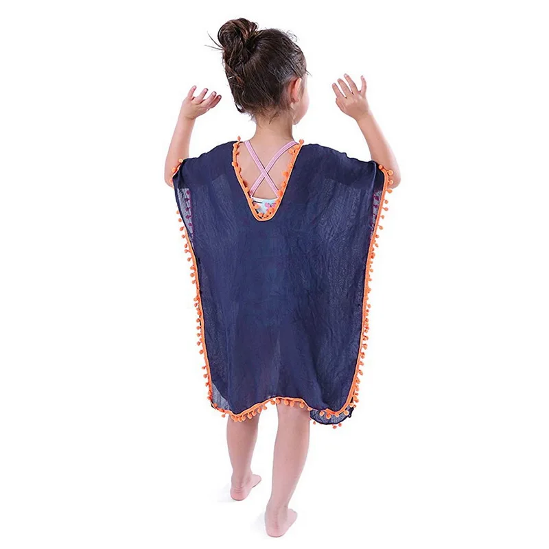 Vertvie Baby Girls Swim Dresses Kids Beach Cover-Ups Tassel Hook Flower Fringe Sundress Child Summer Swimwear Cover Up