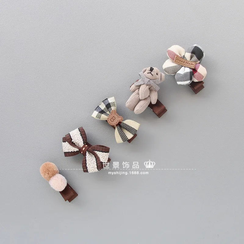 5pcs Cute Hairpins For Girls Lovely Cartoon Headwears Kids Children Flower Hair Wear Gifts Baby Newborn Bowknot Accessories | Детская