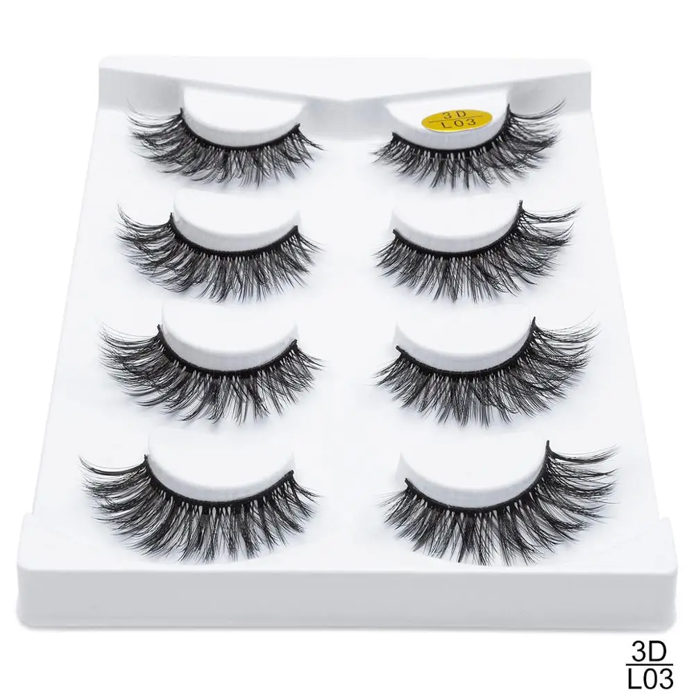 L03 2/4/13 пар натуральные накладные Искусственные ресницы длинные макияж 3D норковые ресницы для наращивания ресниц ручной работы норковые ресницы «maquiagem» - Цвет: L03