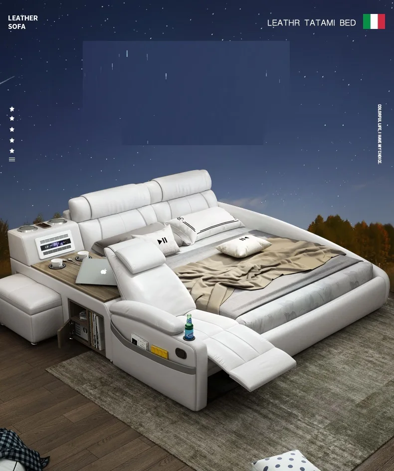 Easylife мебель для дома из натуральной кожи умная мягкая кровать