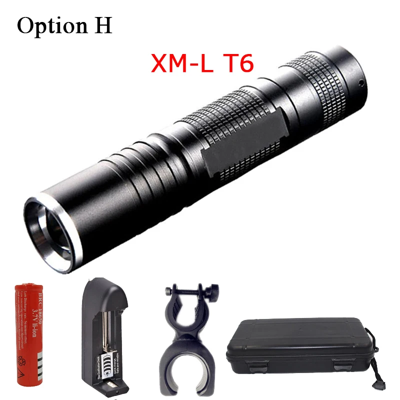 Option H Litwod Z201515 CREE XHP70 32000lm высокомощный тактический светодиодный фонарь, телескопический фонарь с зумом, мощность от аккумулятора 18650 - Испускаемый цвет: Option H