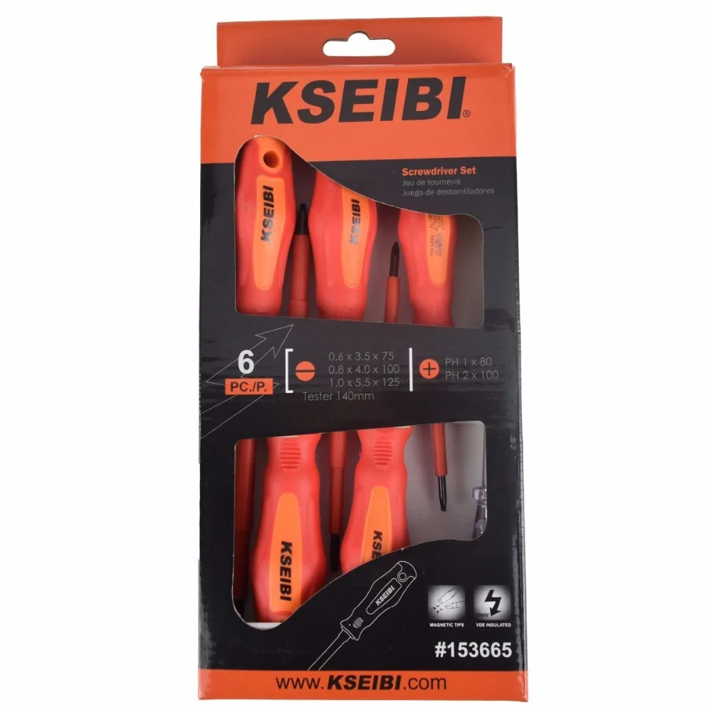 KSEIBI 153665 VDE электрическая отвертка Набор инструментов полностью Электрический изолированный высокого 1000 напряжения