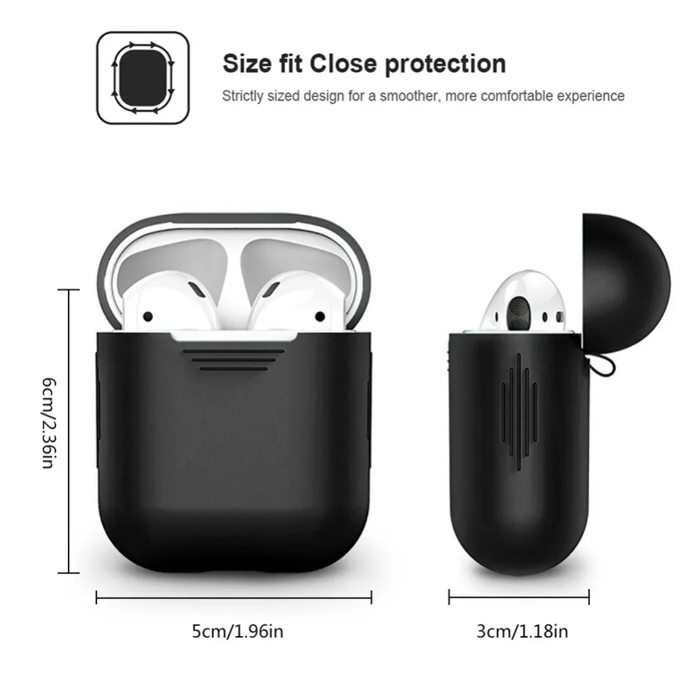 Мягкий силиконовый ударопрочный защитный чехол для Apple покрытие наушников