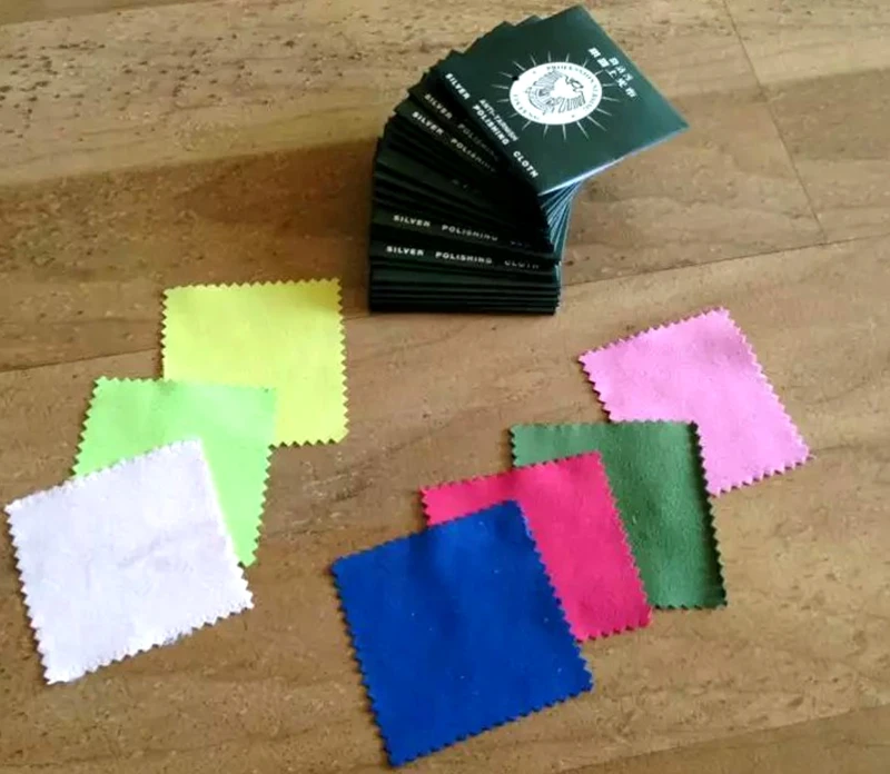100 шт. случайному выбору серебристого цвета для полировки очистки Салфетка Для