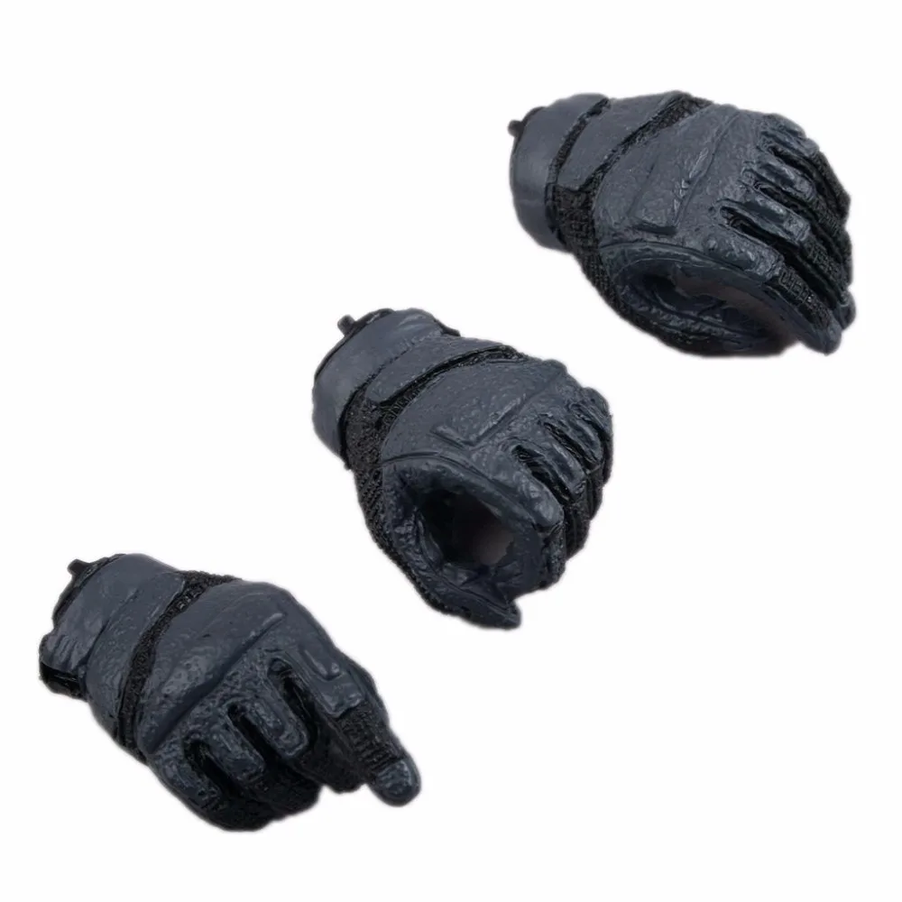 [Wamami] 1:6 весы Фигурки игрушки черные перчатки руки Diy Аксессуары 3 шт