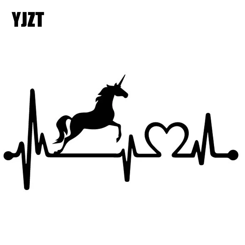 

YJZT 17,5 см * 8,8 см Love Of Unicorns Body Of Car Decorate Автомобильная Наклейка Виниловая наклейка черный/серебристый C4-1736