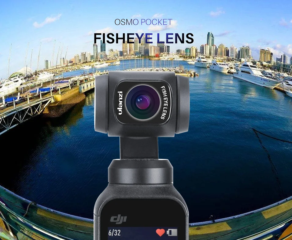Ulanzi OP-8 Osmo Карманный объектив камеры "рыбий глаз" HD 4 K Магнитная камера для глаз рыбы объектив для Dji Osmo Карманный