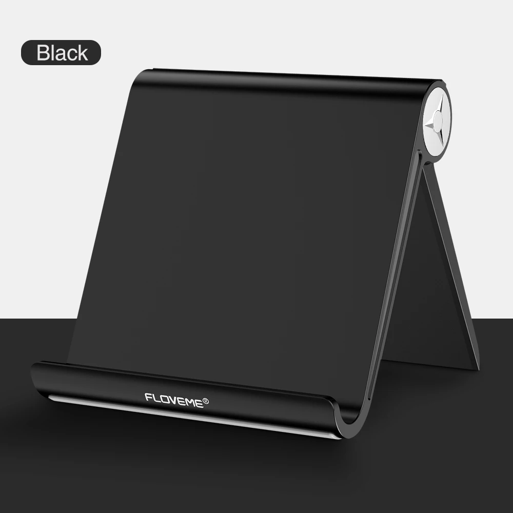 Black FLOVEME, складной держатель для телефона, подставка для iPhone X XS, макс. для планшетов, подставка, настольный держатель, подставка для мобильного телефона, для samsung, Xiaomi, OPPO - Цвет: Black