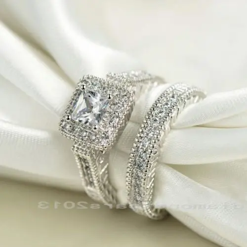 Кольцо обручальное с фианитами 10 карат под белое золото размеры 5/6/7/8/9/10