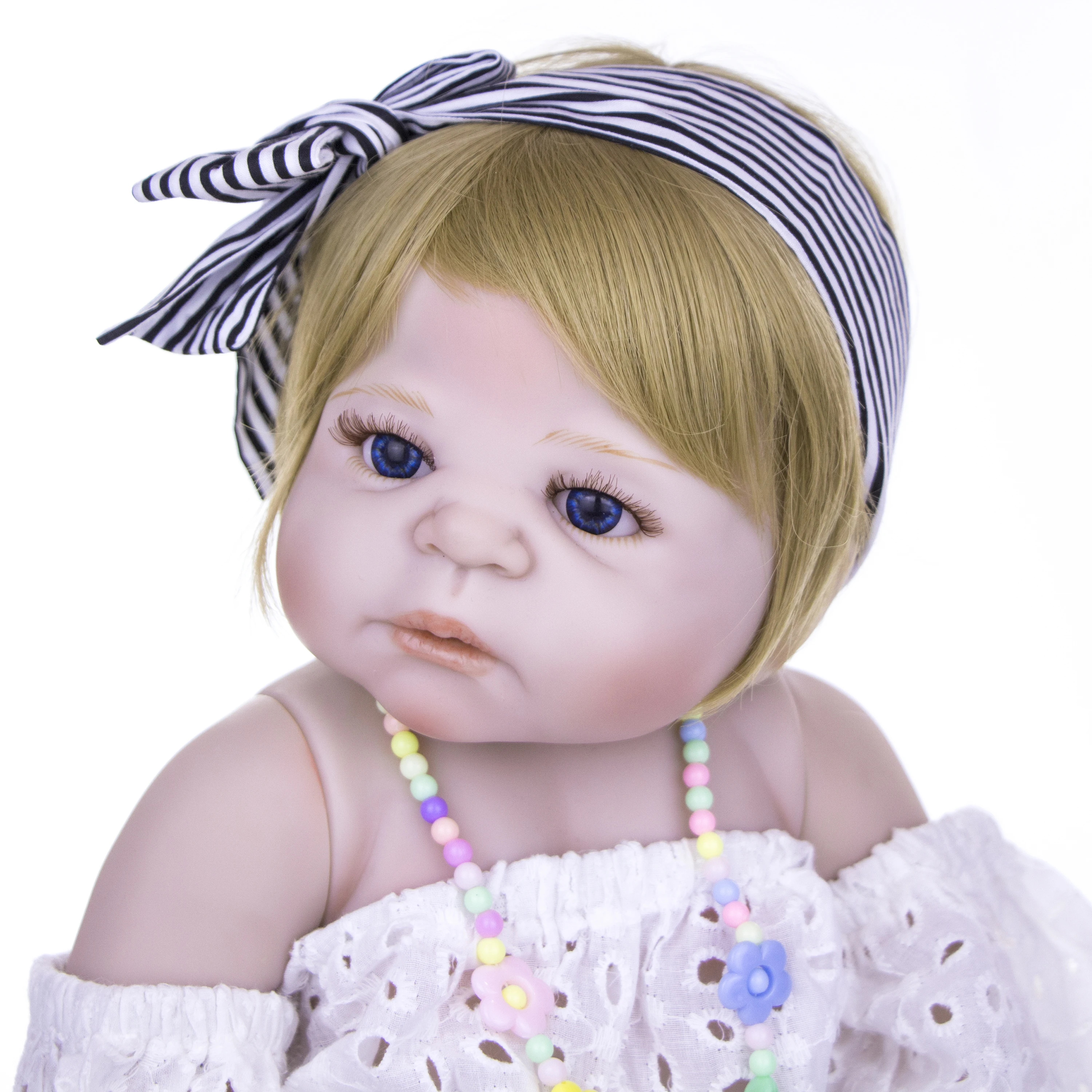 KEIUMI милый 23 дюймов 57 см Reborn baby girl полный силиконовый корпус куклы реалистичные