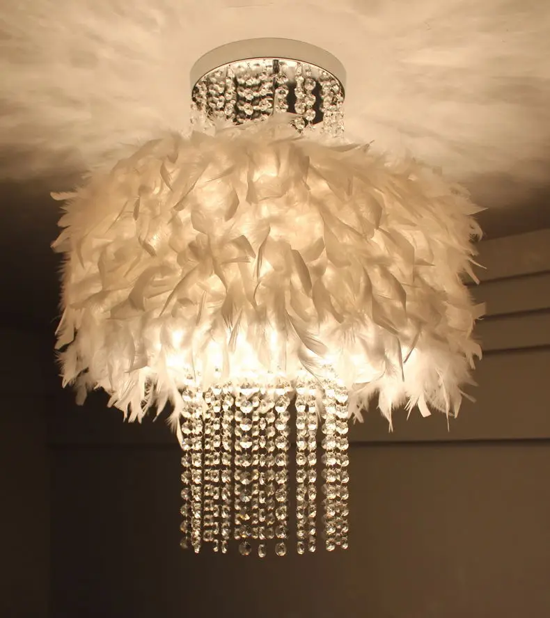 Перьевая лампа Lampara Techo Plumas Lamparas De Colgante imperna Cristal Colgant Abat Jour Plume Luminaria Teto Pendente