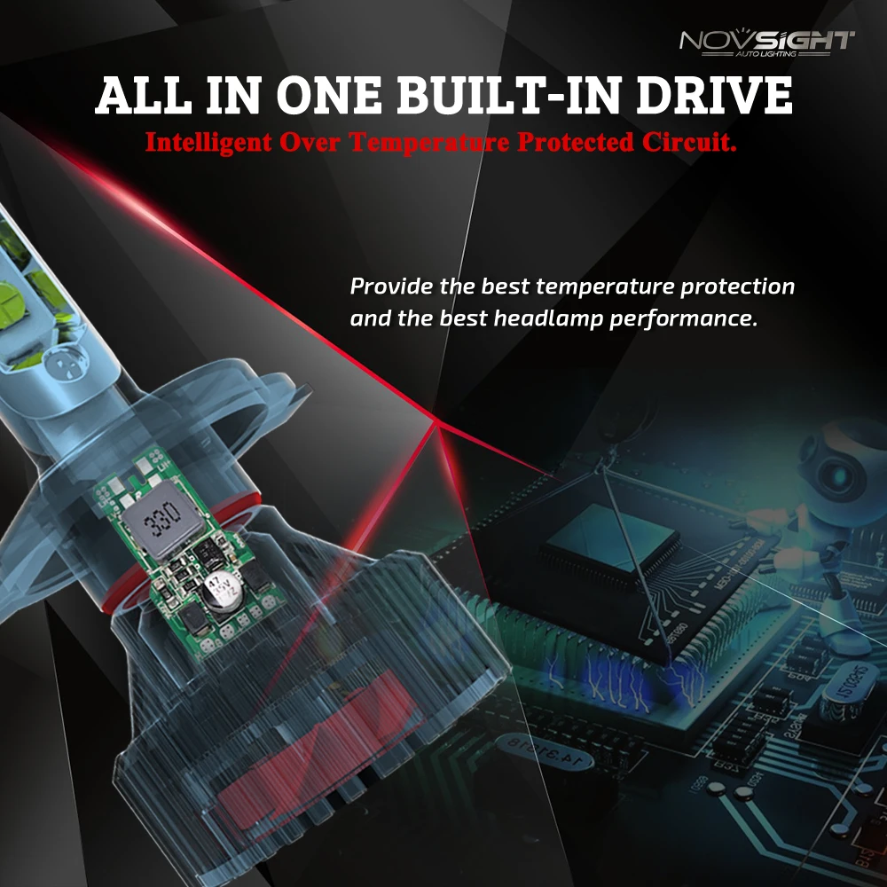 Novsight Новое поступление H4 HB3 9005 H7 H11 9006 Автомобильный светодиодный налобный фонарь