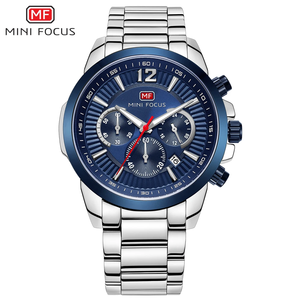 Мини фокус мужские часы кварцевые Военные повседневные модные из нержавеющей