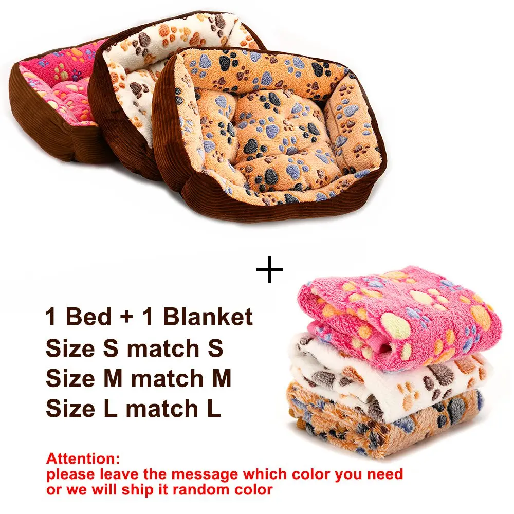 Bed and blanket Товары для домашних животных собачьи матрасы-лежанки для маленьких средних и больших собак, домик для щенков и кошек, зимняя кровать для собак, диван для питомников, домик для собак, одеяла - Цвет: Bed and blanket