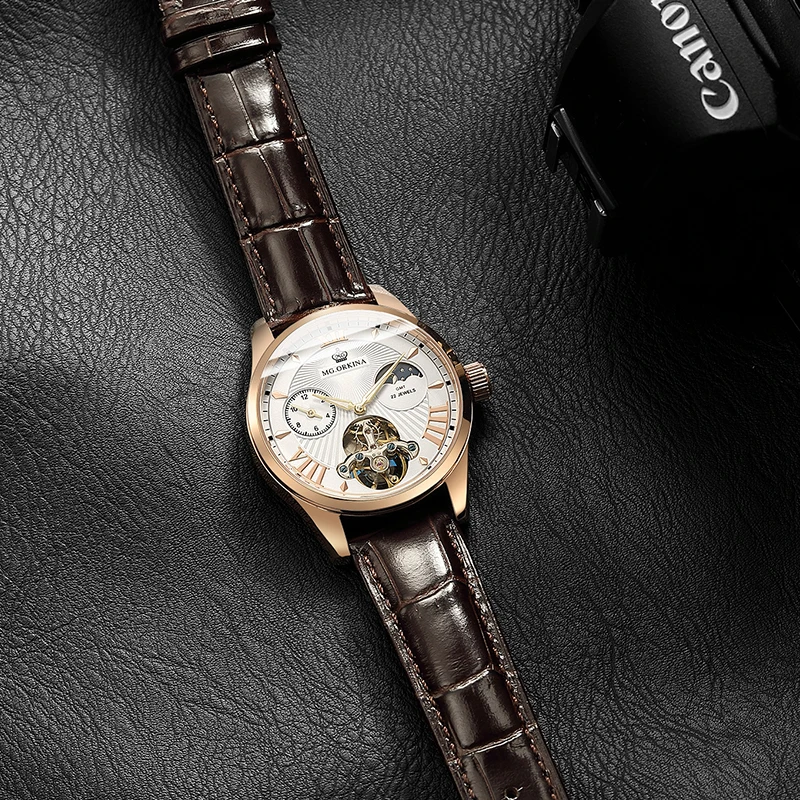 ORKINA качество Tourbillon для мужчин смотреть Автоматическая Чайка дизель часы человек световой водонепроница механические часы стимпанк