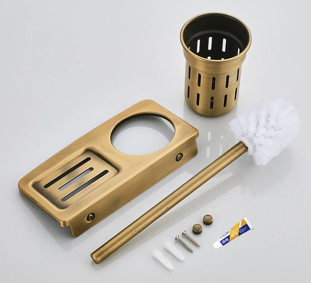 Ногтей Бесплатная держатели для туалетной щетки черный и античная Ванная