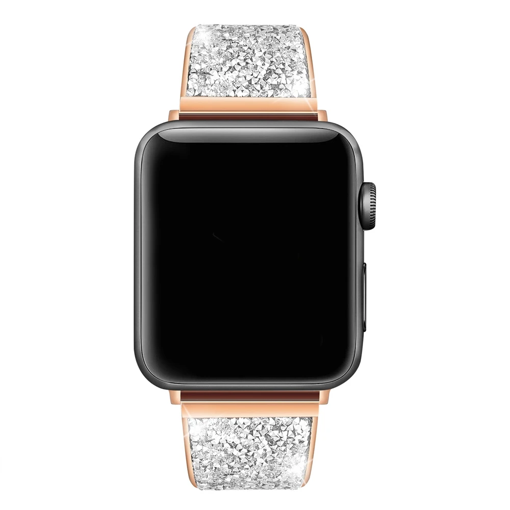 URVOI браслет для apple watch series 4 3 2 1 ремешок для iwatch Роскошный Блестящий Цирконий современный дизайн 38 мм 40 мм 42 мм 44 мм