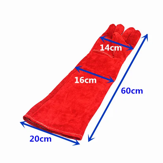 Кожаные Защитные перчатки против укусов длиной 60 см для ловли собак кошек