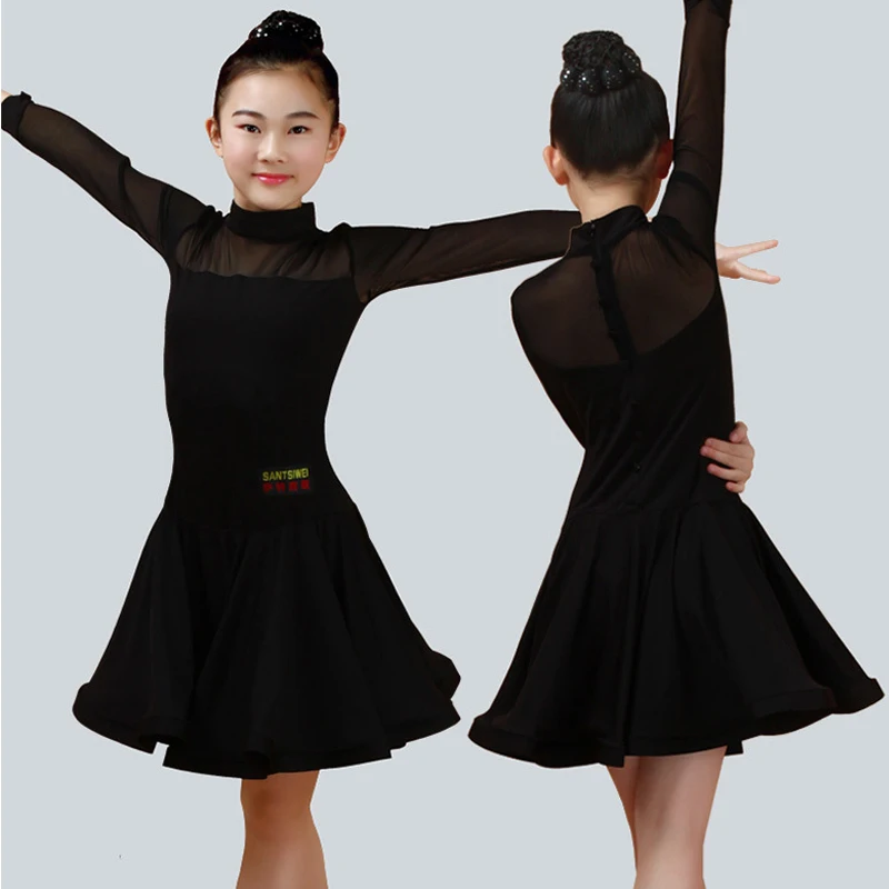 Junior платье для латиноамериканских танцев девочек юбки половина тела Прозрачный