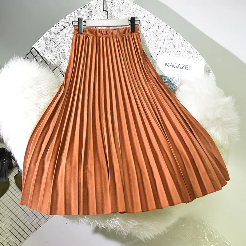 2019 Высокая талия Женская длинная юбка винтажная плиссированная Модный Топ бренд