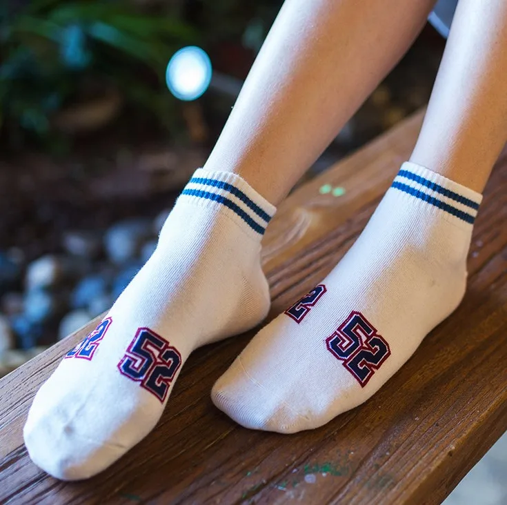 Новые модные лаконичные Стиль полосой Harajuku школьный стиль numble Хлопок лодыжки