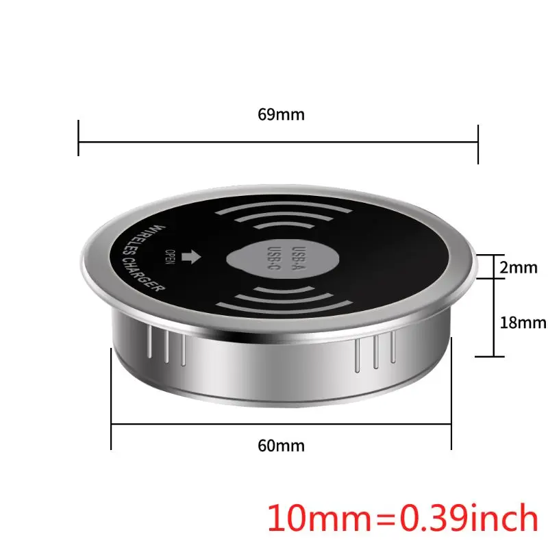 

5V/3A Desktop Wireless Charger 5W Fast Charging Pad for iPhone iPad Samsung Huawei Xiaomi HTC Nexus Moto Blackberry