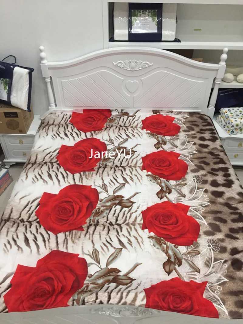 JaneYU 4 шт. king size роскошное 3D постельное белье с рисунком розы наборы красный цвет одеяло набор покрывало простыня наволочка для свадьбы