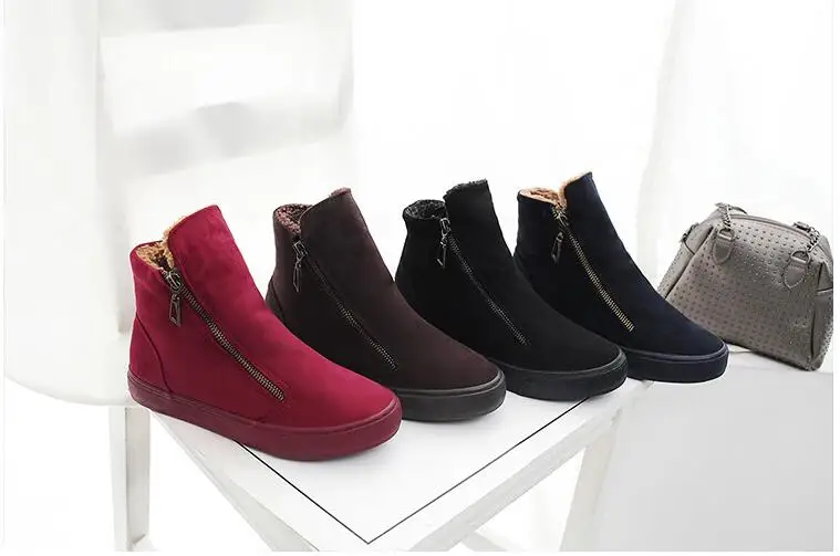 Женские зимние ботинки из искусственной кожи на платформе|Зимние сапоги| |