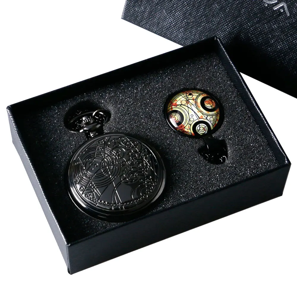 

High Quailty Doctor who Design 1 Set Classic Pocket Watch Necklace Chain Gift Box Men Women Cool Gift YISUYA214