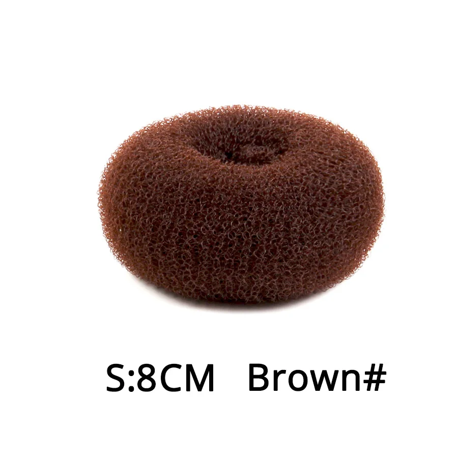 1Pcs Brown S Горячая S/M/L бублик для волос пучок производитель волос Инструменты для укладки волос Губка для волос белый/коричневый/черный цвета лучшие аксессуары для прически - Цвет: 1Pcs Brown S