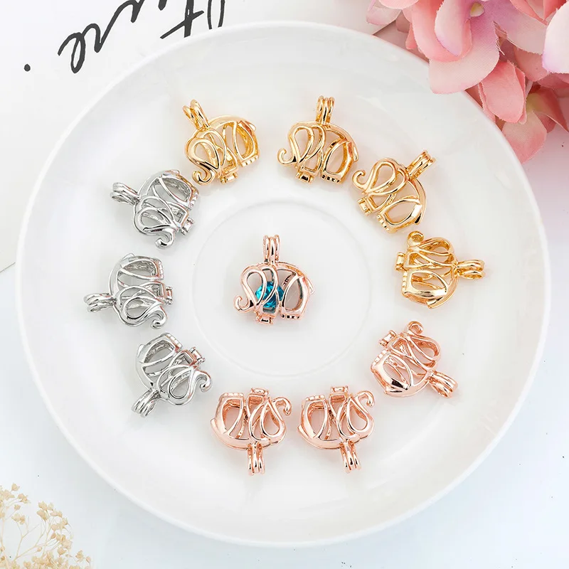 Gold Color Pearl Cage Locket Pendant Unicorn/Love Heart/Mermaid/Flower/Dolphin Theme Oyster For Wish Necklace Gifts | Украшения и