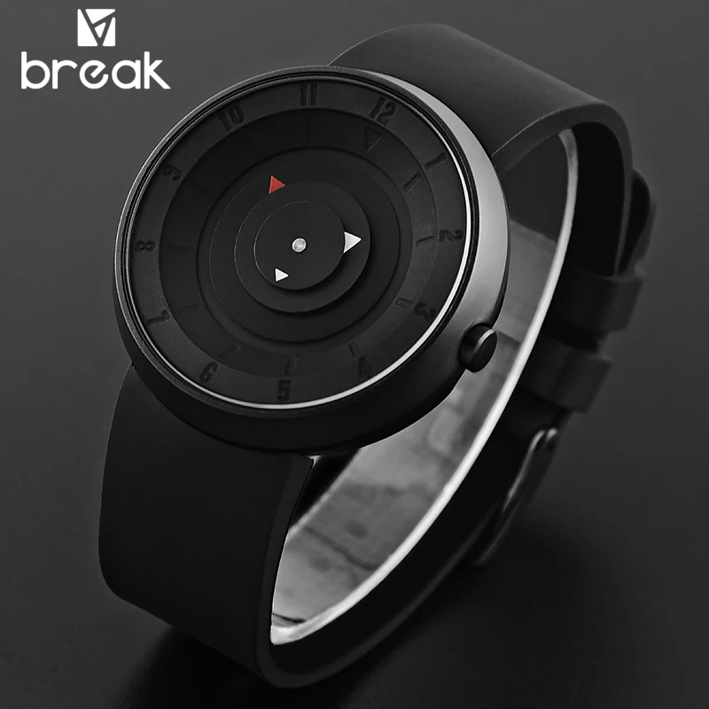 Брейк круглый дизайнерские часы Для мужчин женщин Повседневное модные унисекс