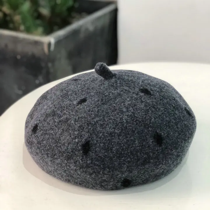 Новые осенние и зимние шерстяные теплые береты Женская Корейская утолщенная маленькая свежая шапка с дизайном «Тыква» одноцветная модная шапка для художника - Цвет: 2