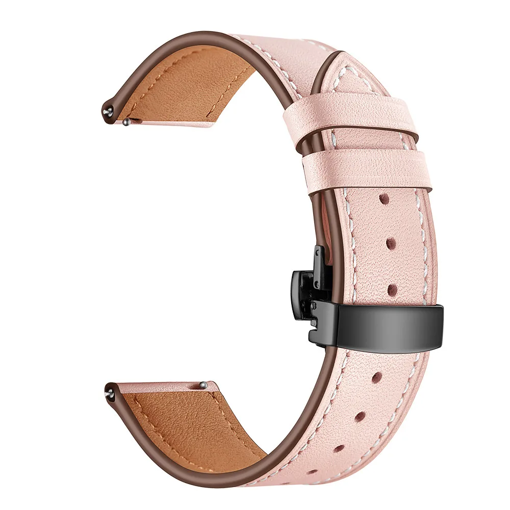 22 мм роскошный ремешок из натуральной кожи для huawei Watch GT 2 1/2 Pro наручный ремешок для samsung Galaxy Watch 46 мм/gear S3 браслет ремень