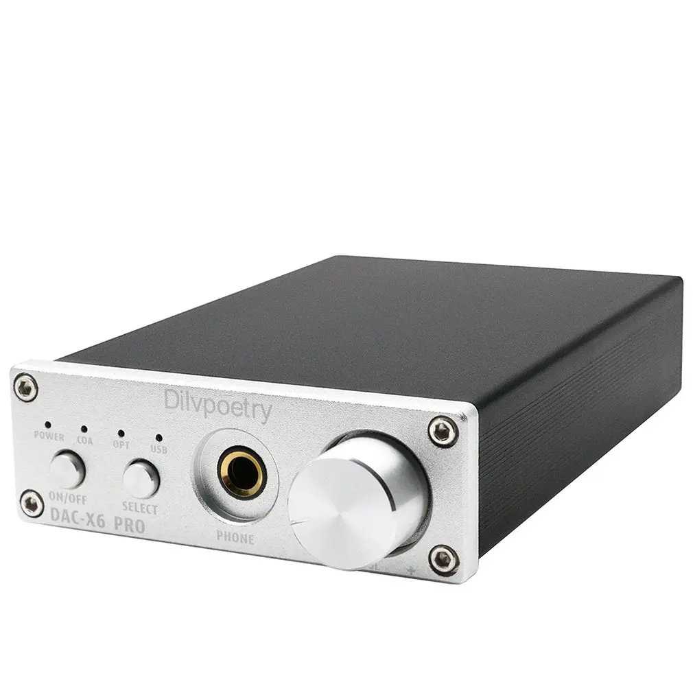 Dilvpoetry X6 Pro DAC HiFi усилитель для наушников декодер 24 бит/192 кГц коаксиальный/оптический/USB стерео аудио цифровой декодер